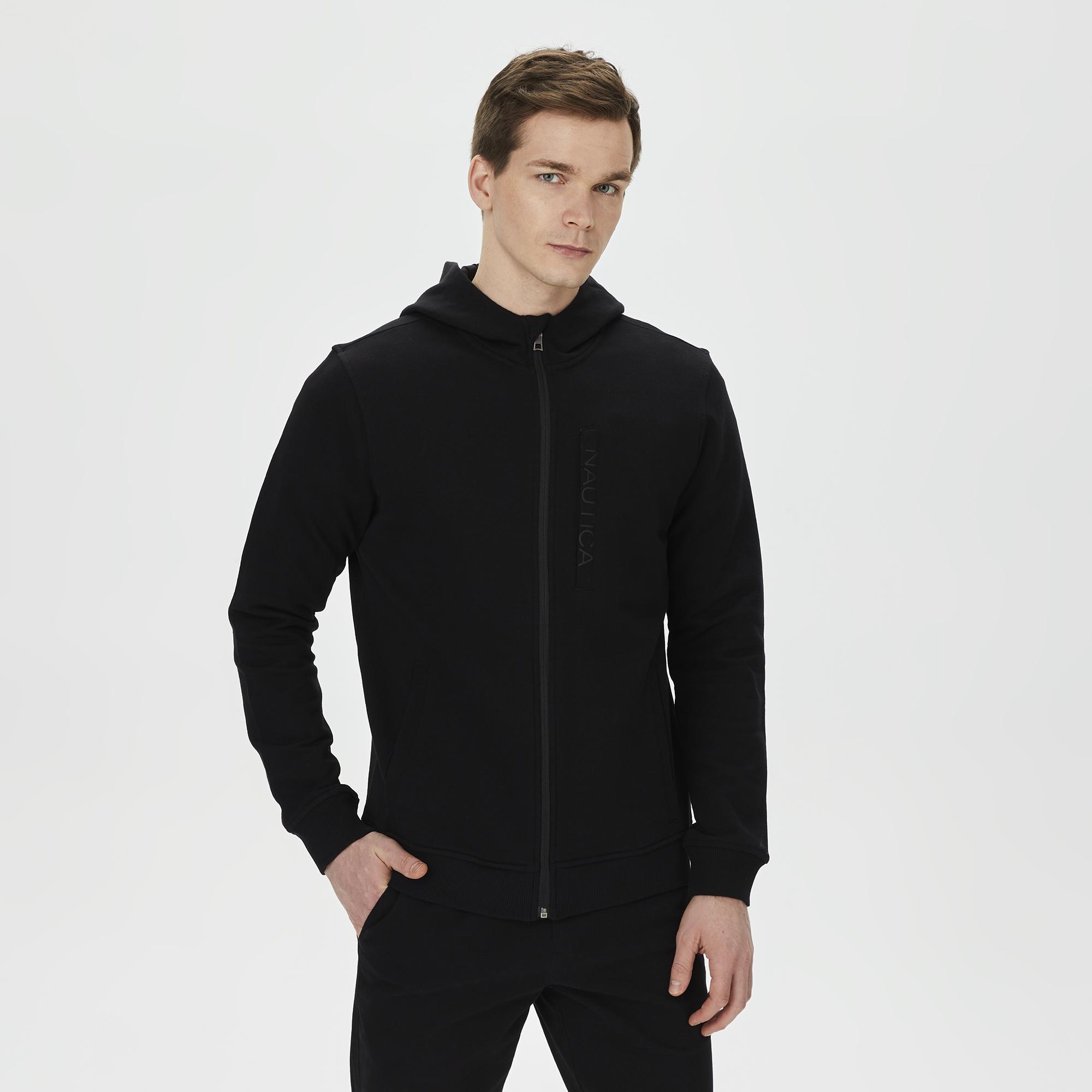 Nautica Erkek Siyah Standart Fit Sweatshirt