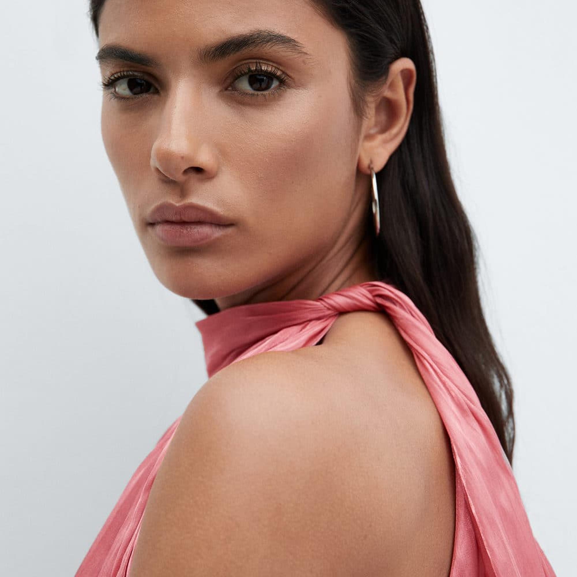 Mango Kadın Pilili Bağ Detaylı Bluz Pembe