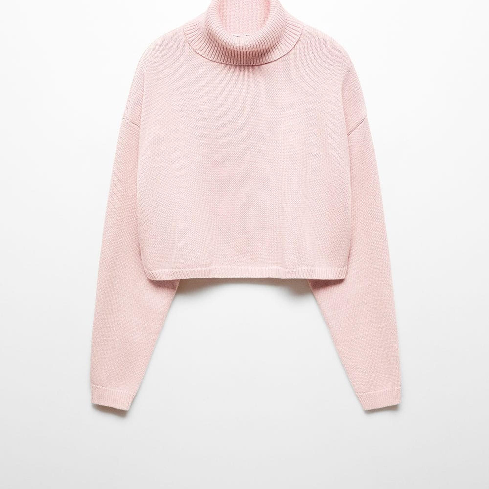 Mango Kadın Balıkçı Yaka Triko Kazak Pembe