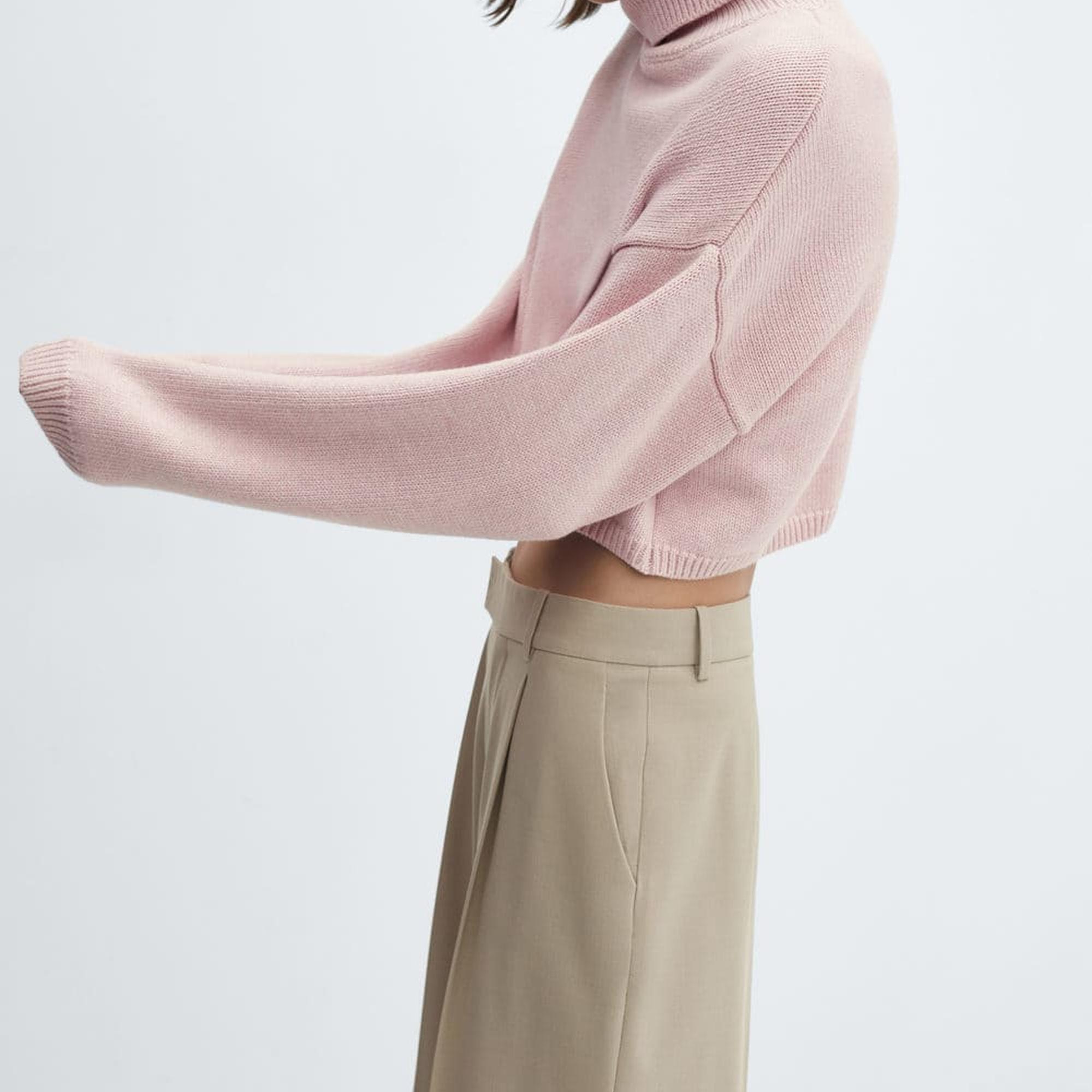 Mango Kadın Balıkçı Yaka Triko Kazak Pembe