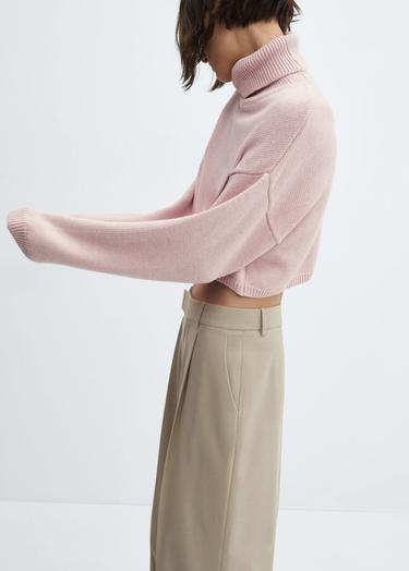  Mango Kadın Balıkçı Yaka Triko Kazak Pembe
