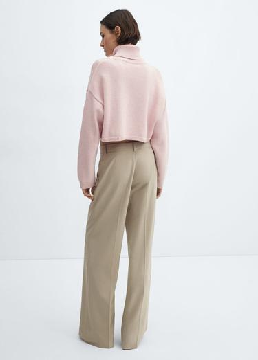  Mango Kadın Balıkçı Yaka Triko Kazak Pembe