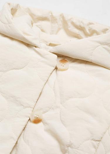  Mango Çocuk Kapitone Ceket Ekru