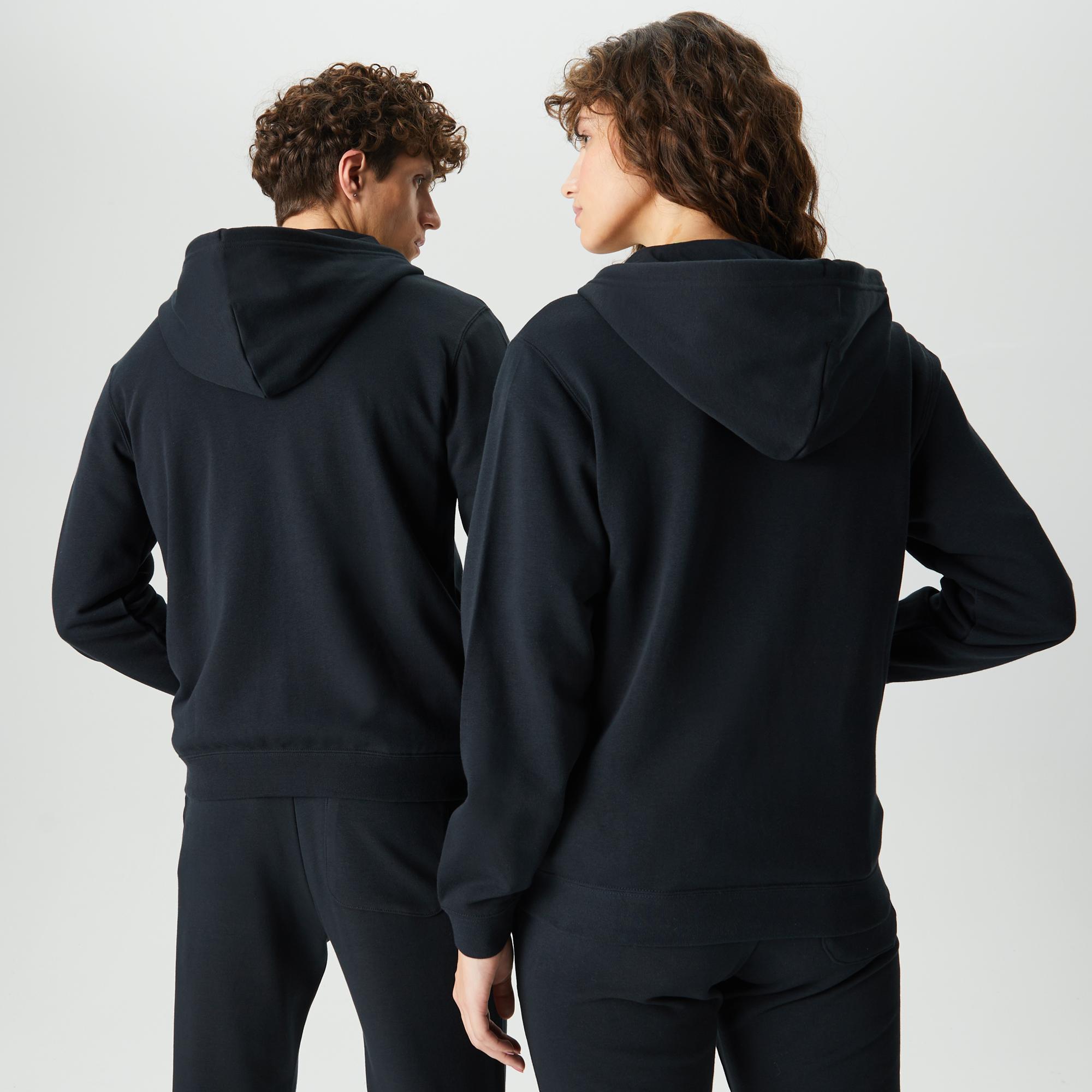 Converse Unisex Siyah Fermuarlı Hoodie