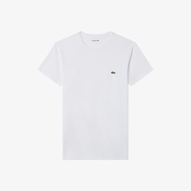 Lacoste Erkek Slim Fit Bisiklet Yaka Beyaz T-Shirt