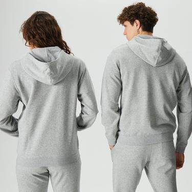  Converse Unisex Gri Fermuarlı Hoodie