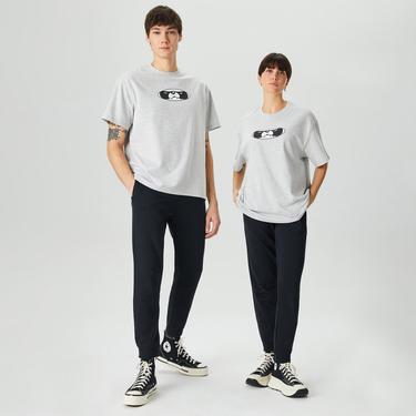  Leo Lunatic Panda Unisex Gri T-Shirt