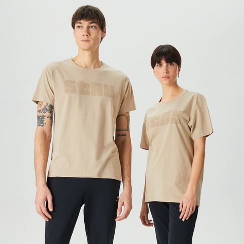  The Stay Line Ghost Print Unisex Bej T-Shirt