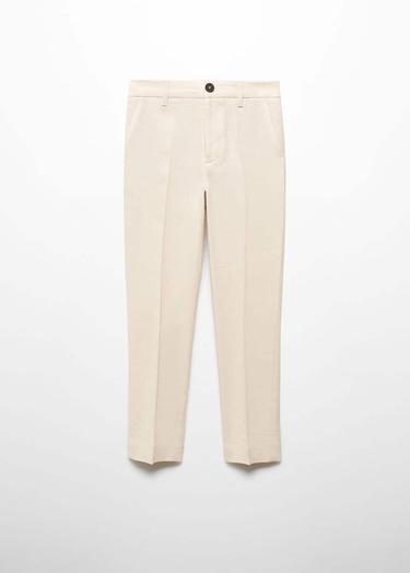  Mango Çocuk Keten Pantolon Takım Kum Beji