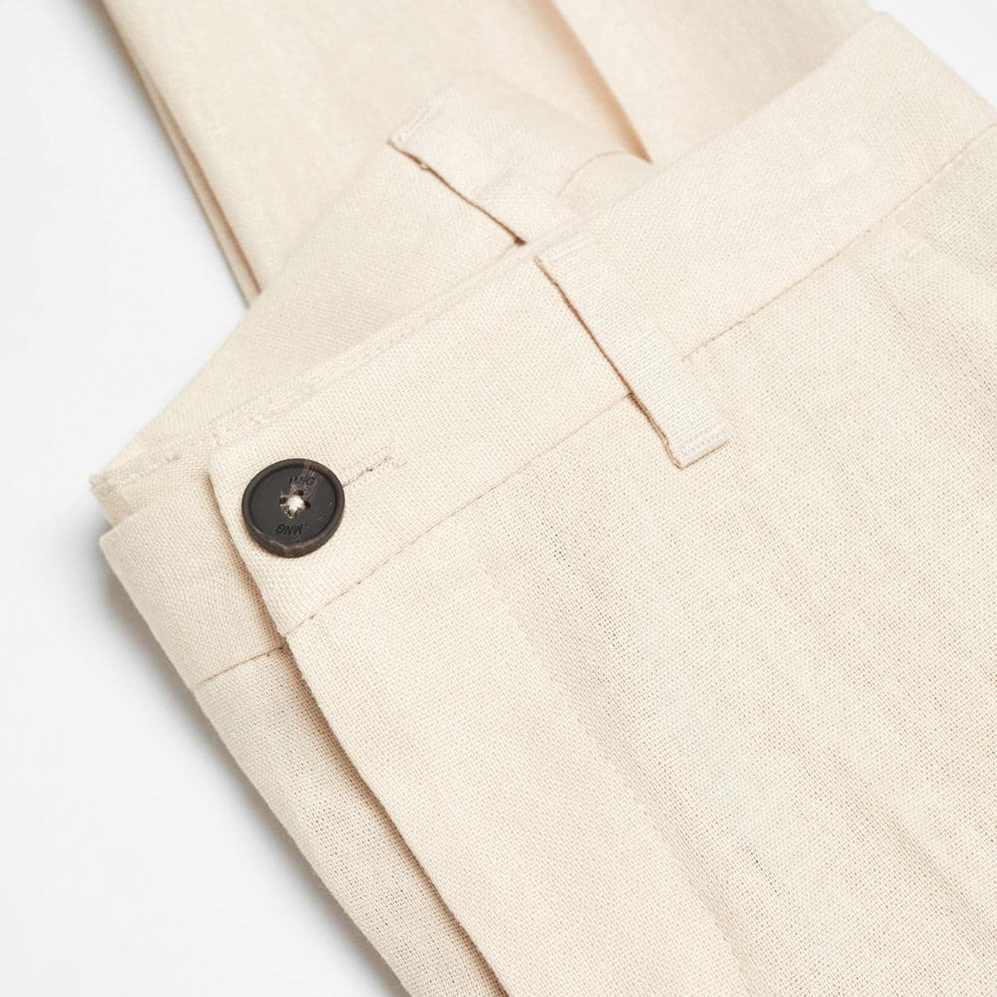 Mango Çocuk Keten Pantolon Takım Kum Beji