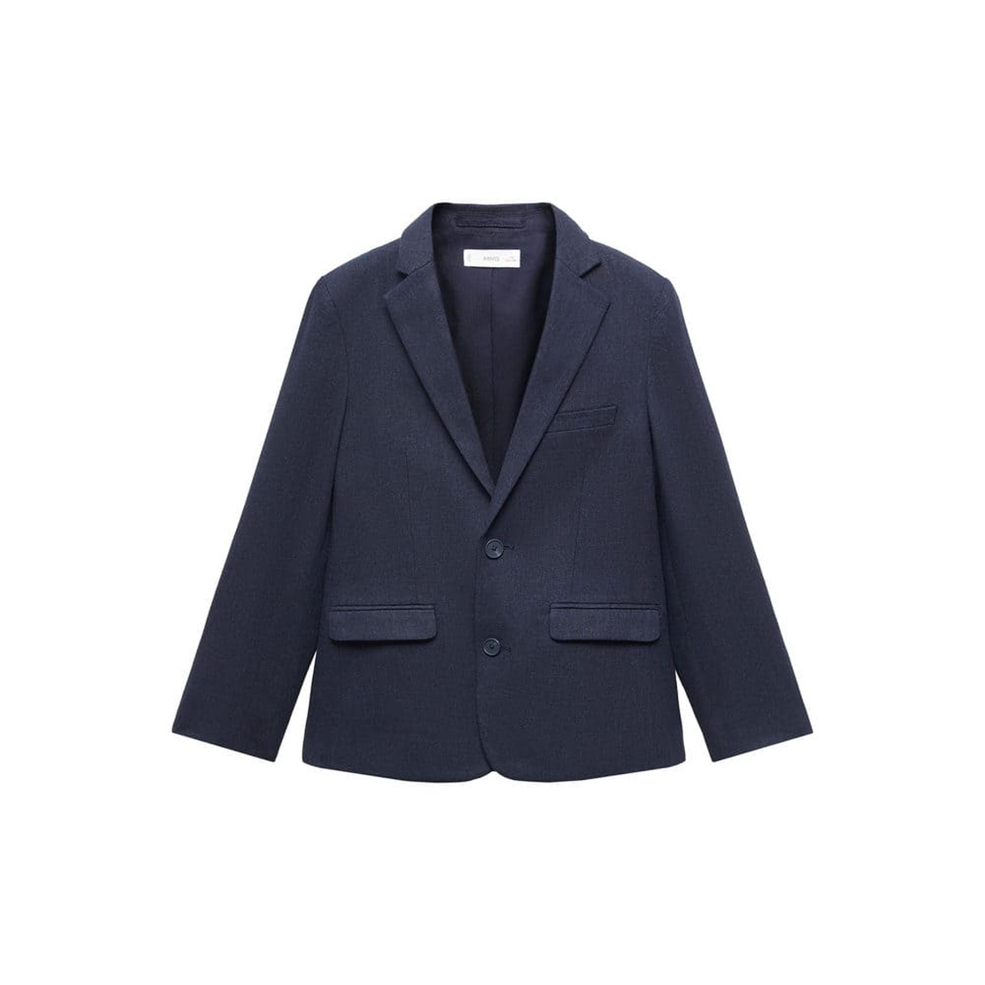 Mango Çocuk Keten Blazer Ceket Lacivert