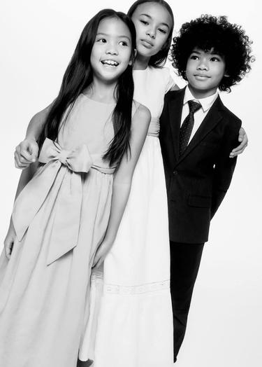  Mango Çocuk Keten Blazer Ceket Lacivert