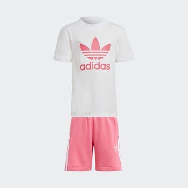  adidas Çocuk Pembe/Beyaz Şort - T-Shirt Takımı