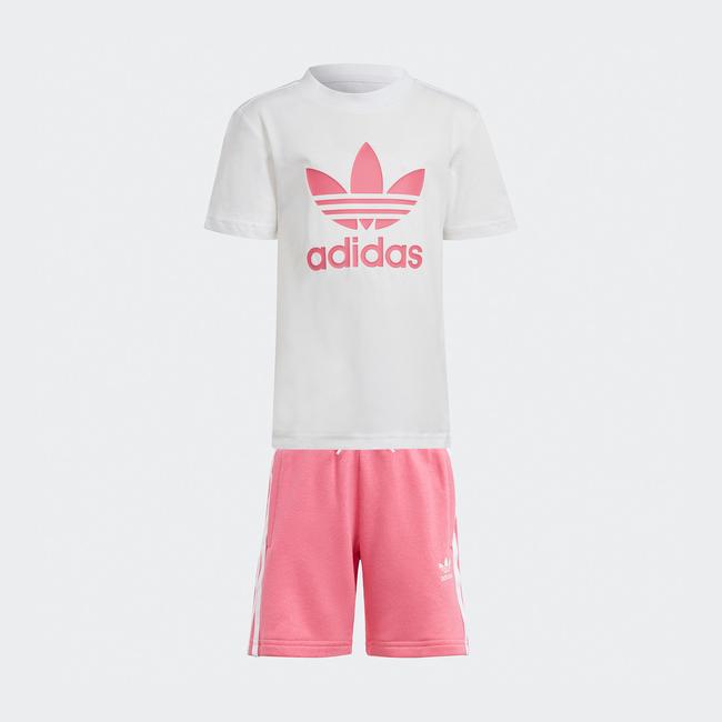  adidas Çocuk Pembe/Beyaz Şort - T-Shirt Takımı