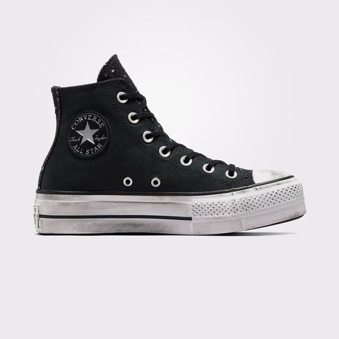  Converse Chuck Taylor All Star Lift Chrome Kadın Siyah Platform Sneaker