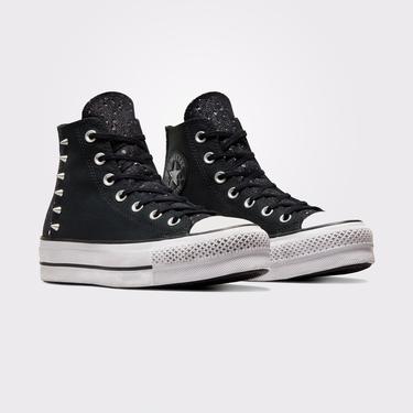  Converse Chuck Taylor All Star Lift Chrome Kadın Siyah Platform Sneaker