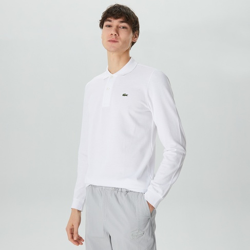  Lacoste Erkek Classic Fit Uzun Kollu Beyaz Polo