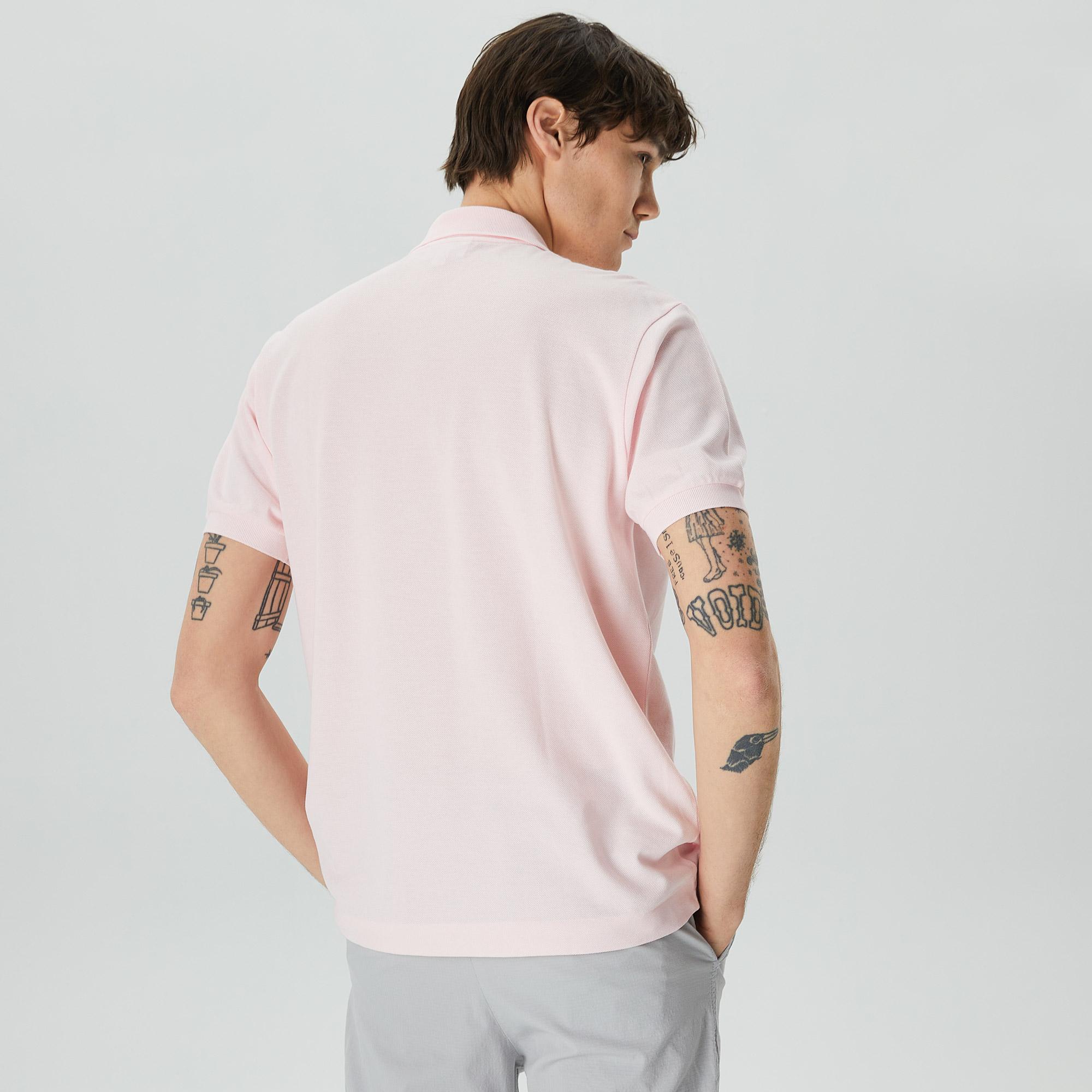 L.12.12 Erkek Classic Fit Açık Pembe Polo