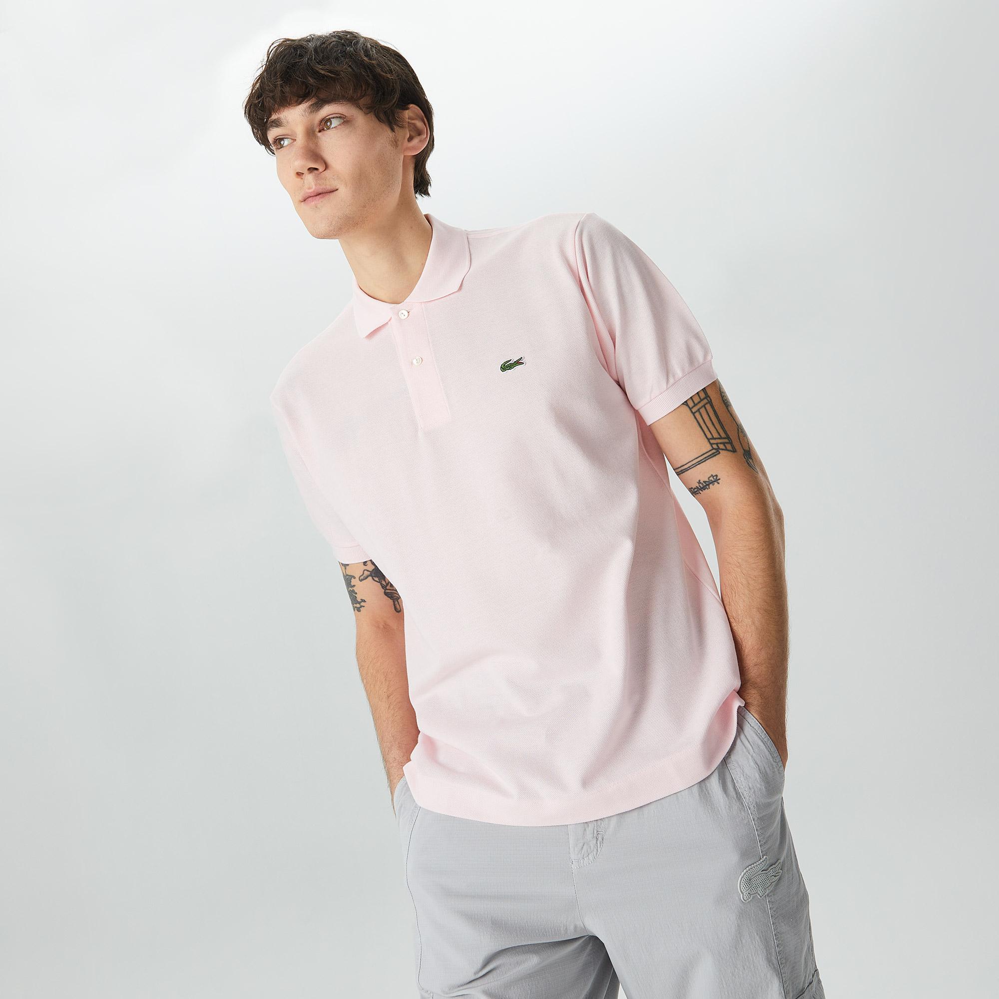 L.12.12 Erkek Classic Fit Açık Pembe Polo