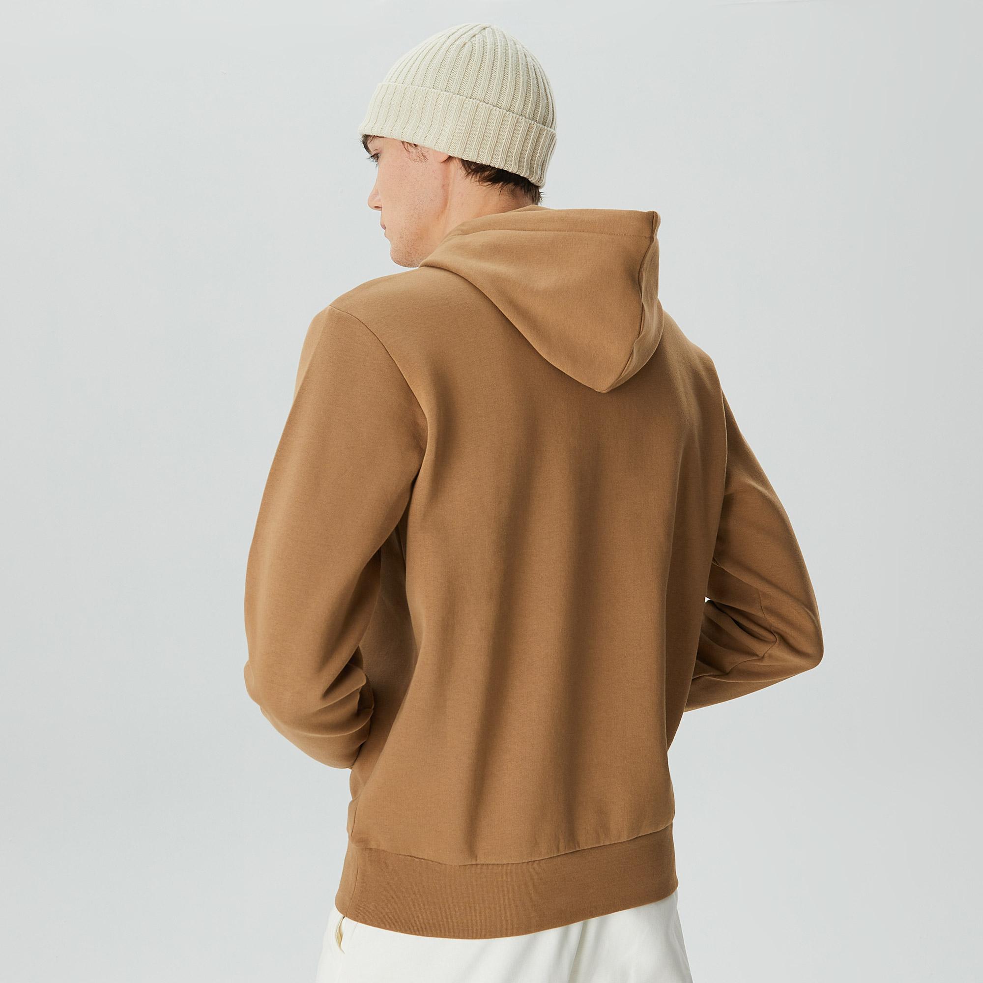 Lacoste Erkek Classic Fit Kapüşonlu Kahverengi Sweatshirt