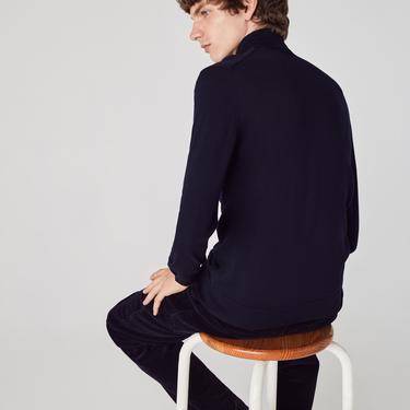  Erkek Regular Fit Boğazlı Yaka Lacivert Kazak