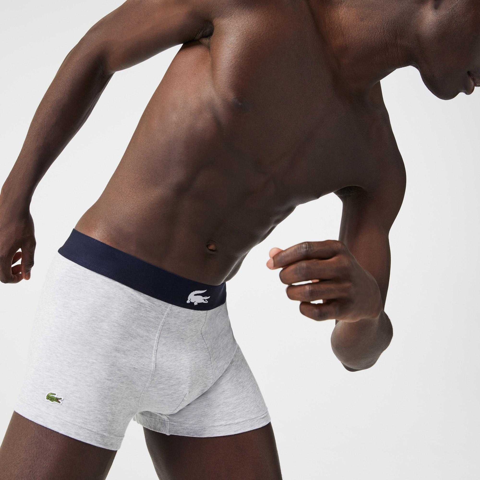 Lacoste Erkek Desenli 3'lü Lacivert Boxer