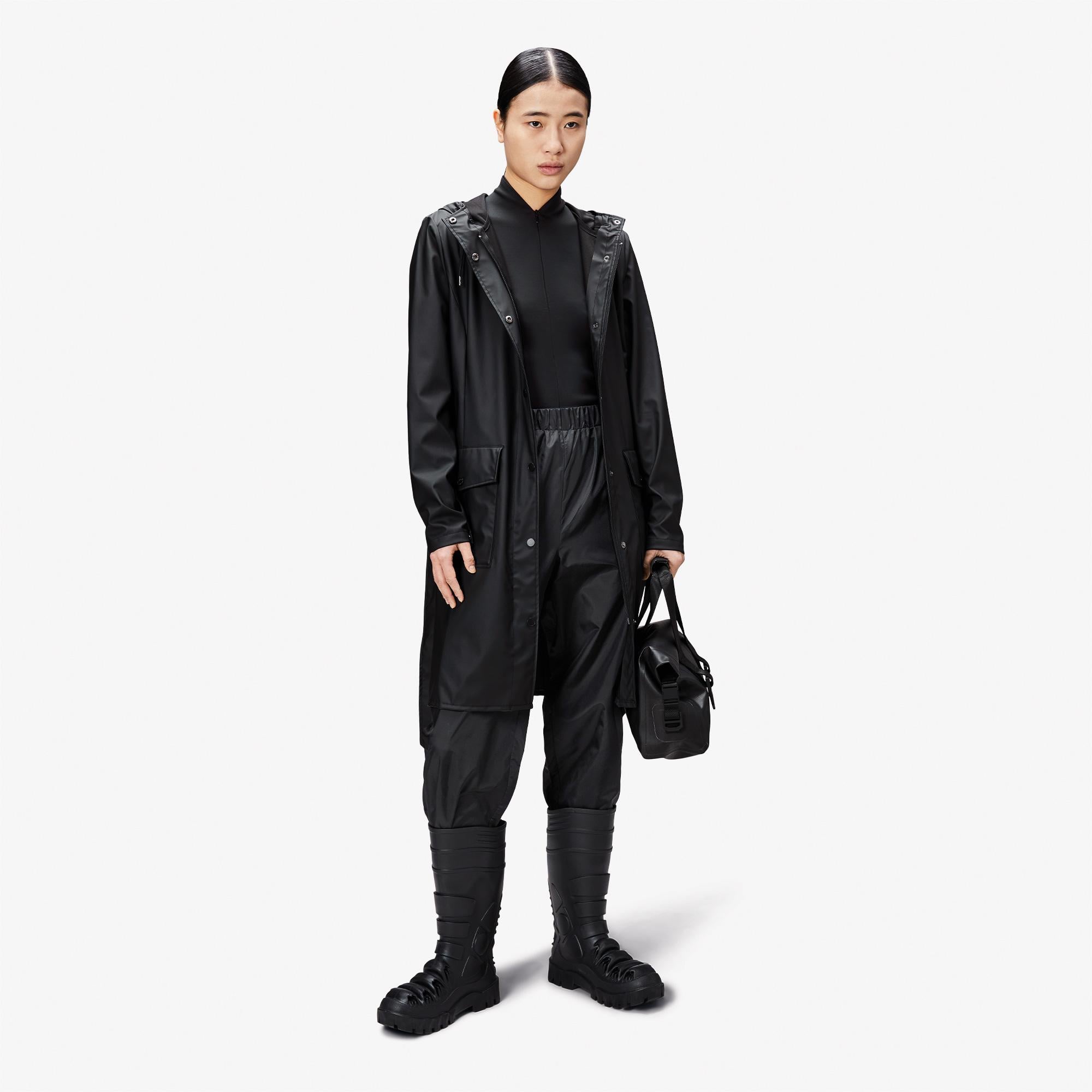 Rains Curve Kadın Siyah Yağmurluk