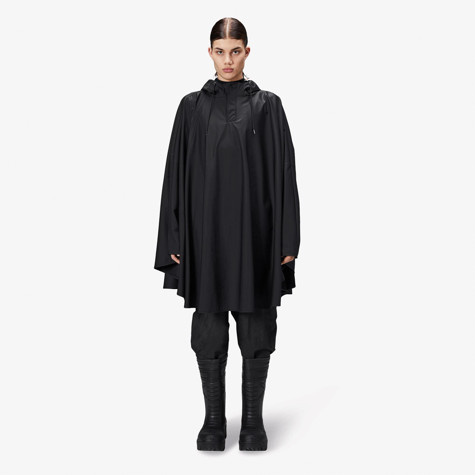 Rains Cape Unisex Siyah Yağmurluk
