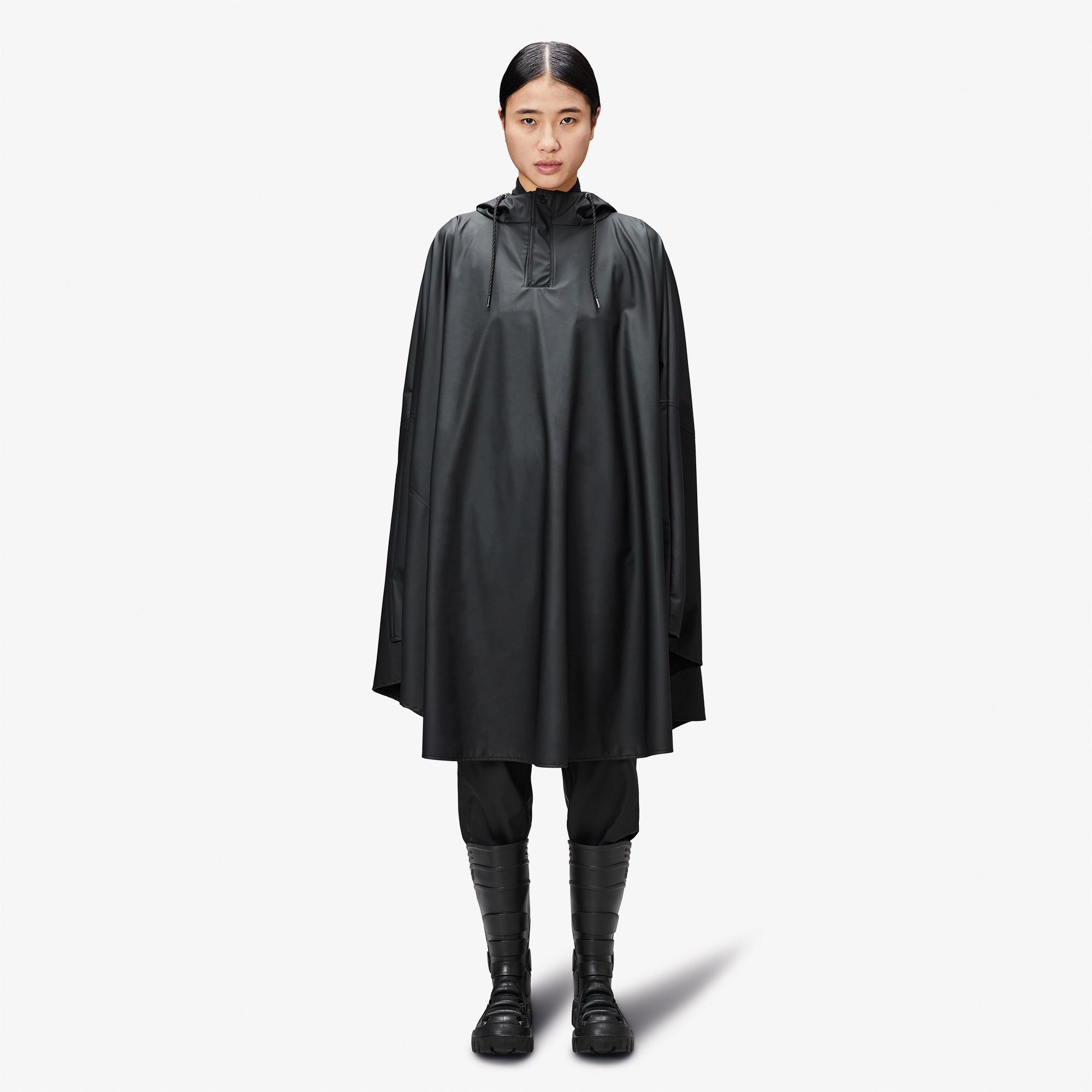 Rains Cape Unisex Siyah Yağmurluk