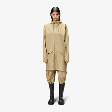  Rains Long Unisex Bej Yağmurluk