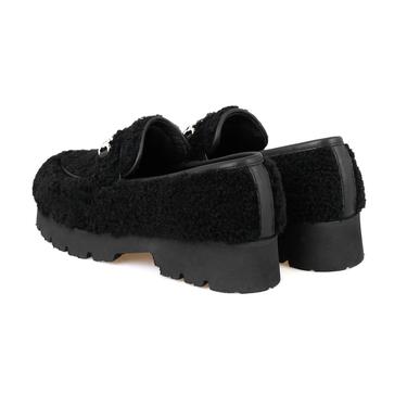  Kadın Siyah Kürk Detaylı Günlük Ayakkabı