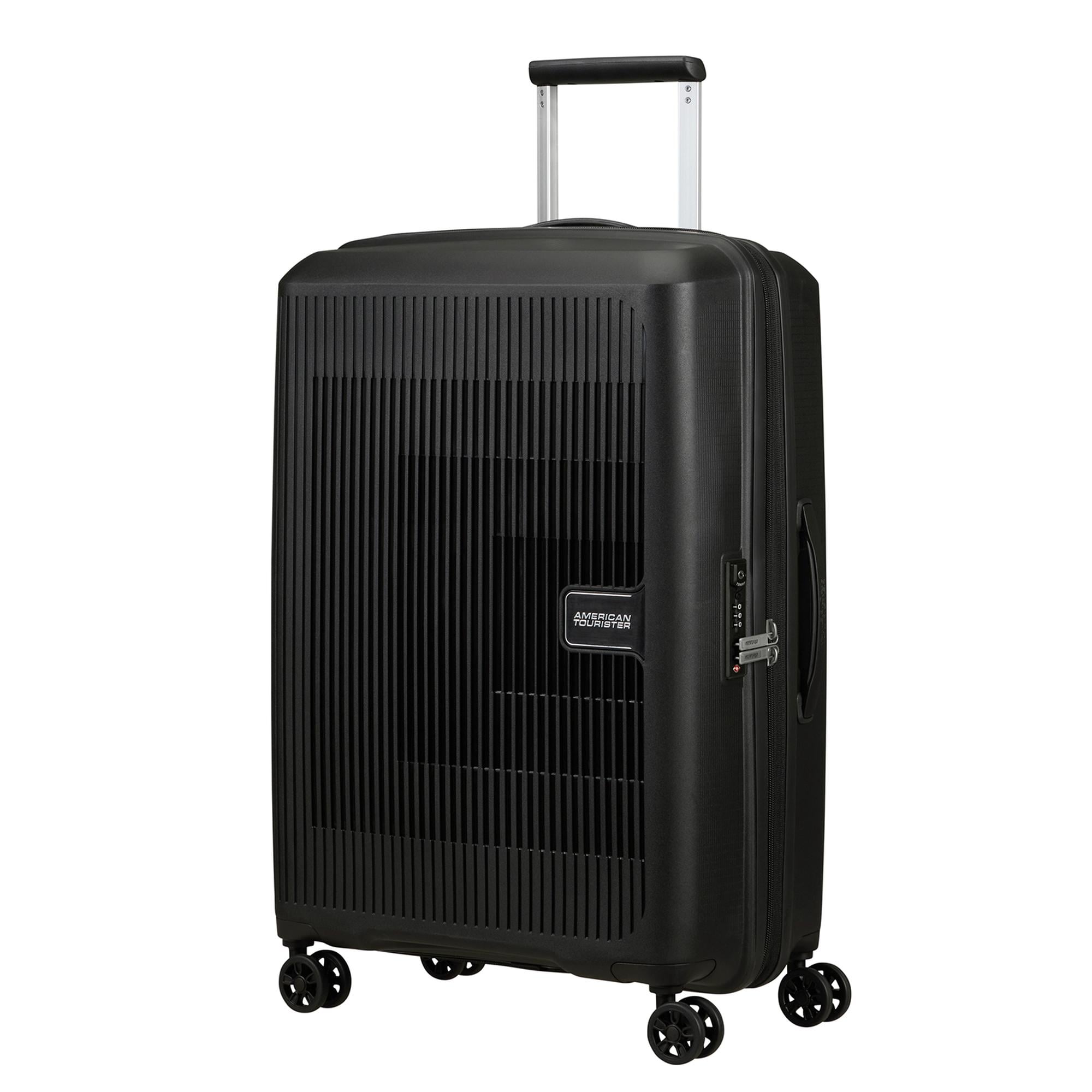 American Tourister Siyah Aerostep - Spinner 4 Tekerlekli Orta Boy Valiz 67 cm
