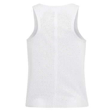  Itala Beyaz Kadın Yuvarlak Yakalı Perforeli Deri Bluz