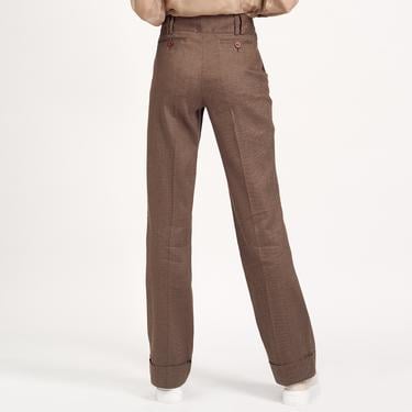  Kahve Keten Kadın Pantolon