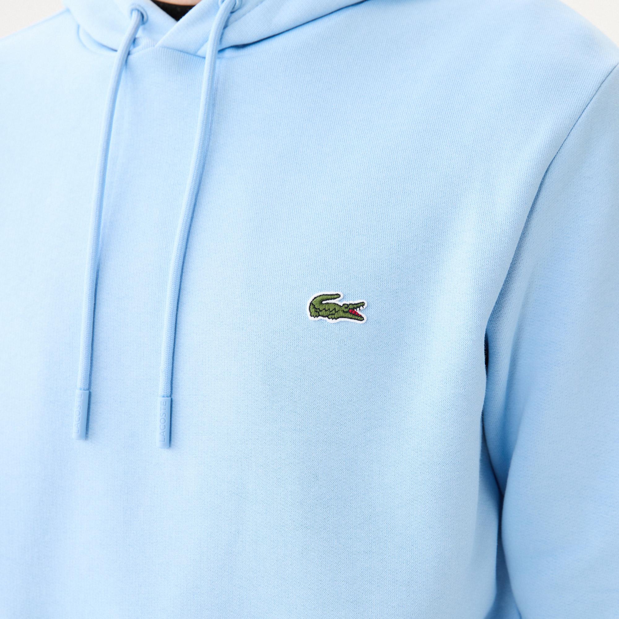 Erkek Classic Fit Kapüşonlu Açık Mavi Sweatshirt