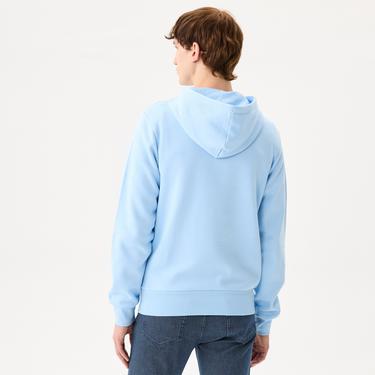 Erkek Classic Fit Kapüşonlu Açık Mavi Sweatshirt