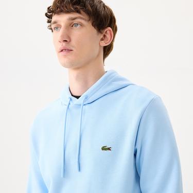  Erkek Classic Fit Kapüşonlu Açık Mavi Sweatshirt