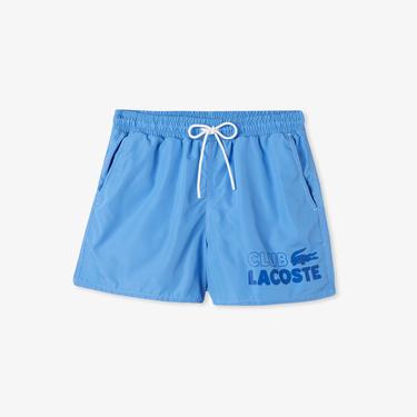  Erkek Baskılı Mavi Mayo Şort