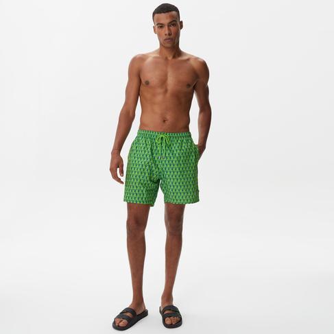  Nautica Erkek Yeşil Baskılı Deniz Şortu