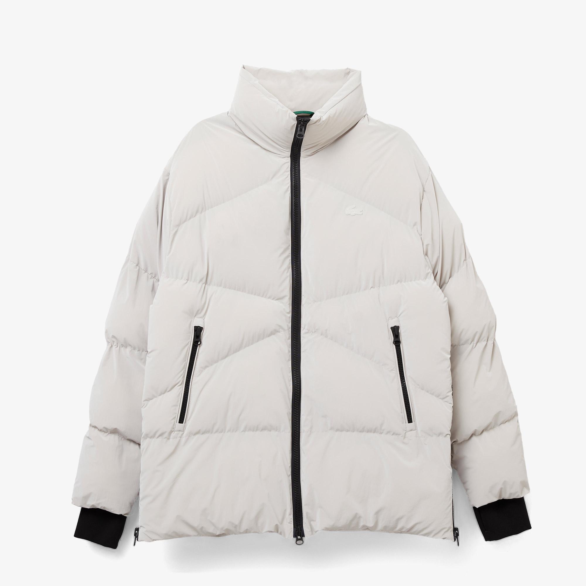 Lacoste Kadın Dik Yaka Kapitone Açık Gri Mont