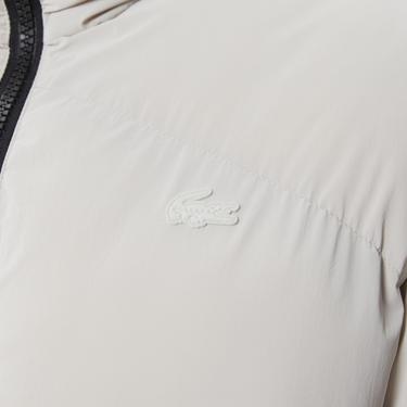  Lacoste Kadın Dik Yaka Kapitone Açık Gri Mont