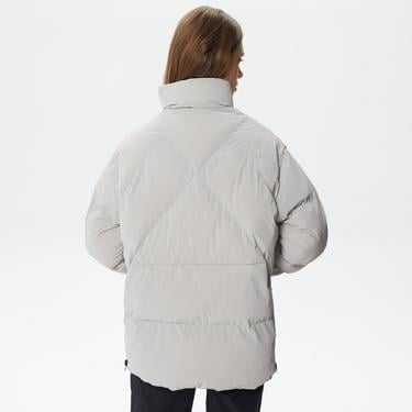  Lacoste Kadın Dik Yaka Kapitone Açık Gri Mont