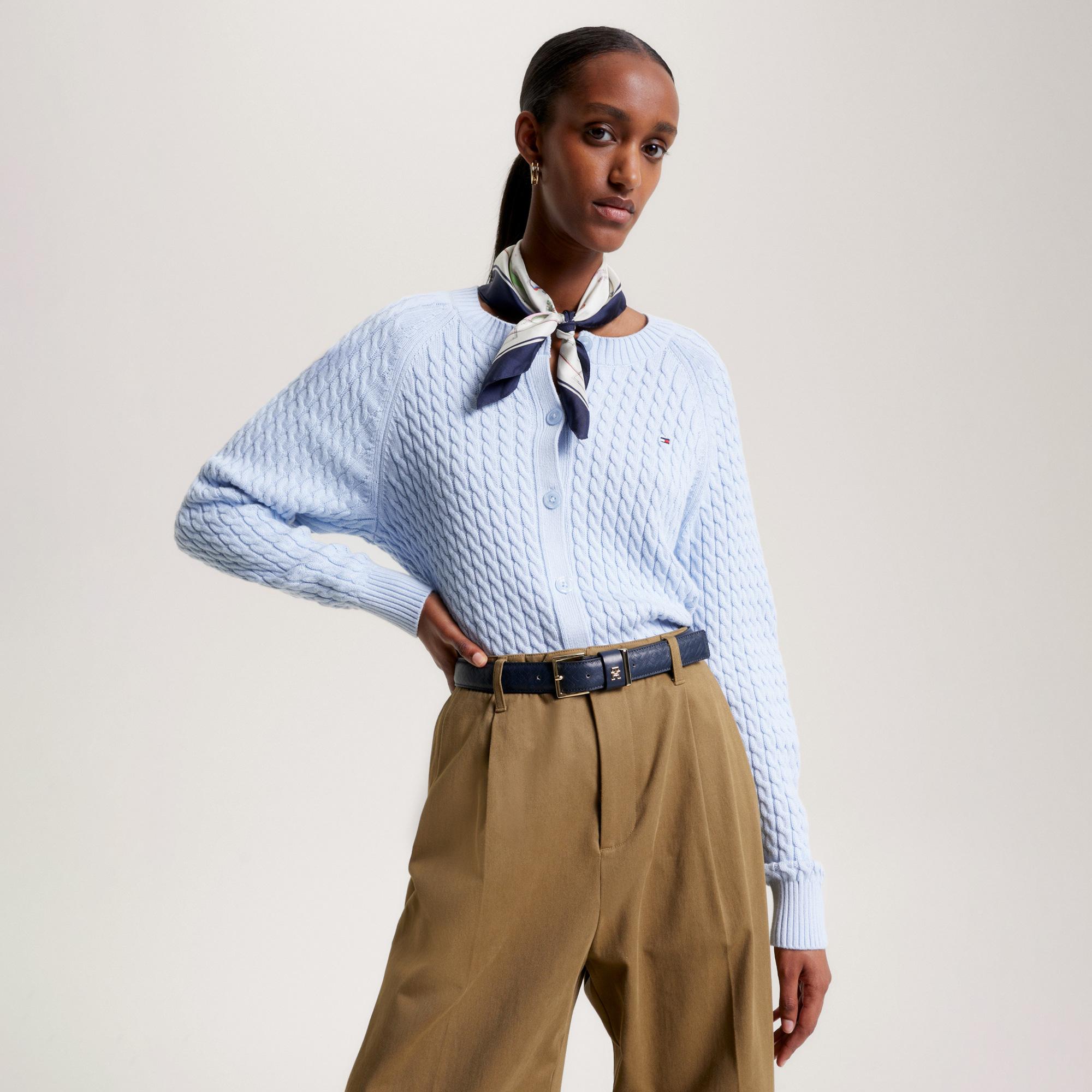 Tommy Hilfiger Kadın Mavi Triko