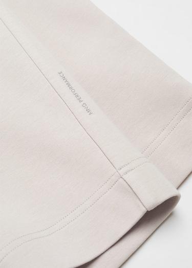  Mango Erkek Kısa Kollu Kapüşonlu Sweatshirt Buz Grisi