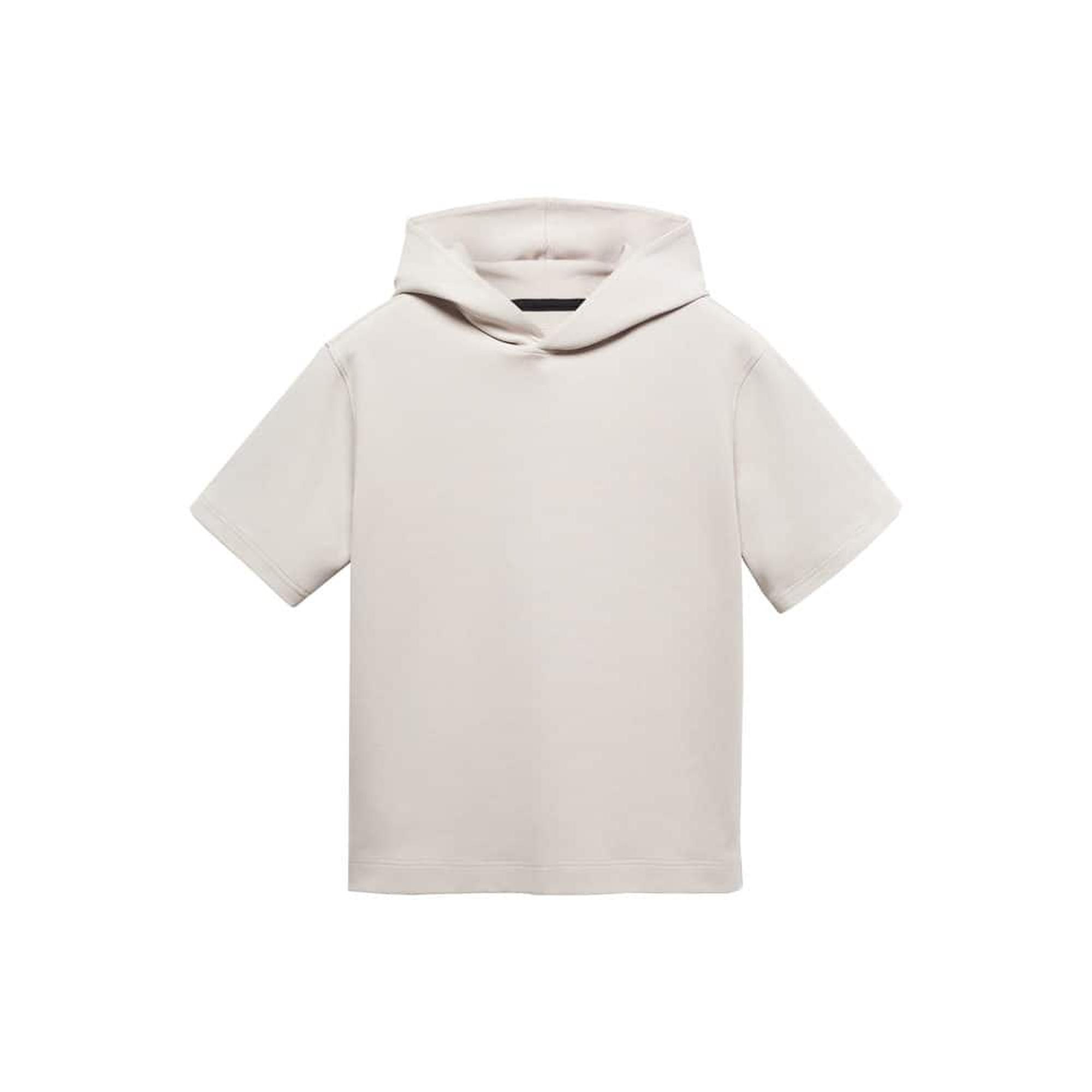 Mango Erkek Kısa Kollu Kapüşonlu Sweatshirt Buz Grisi