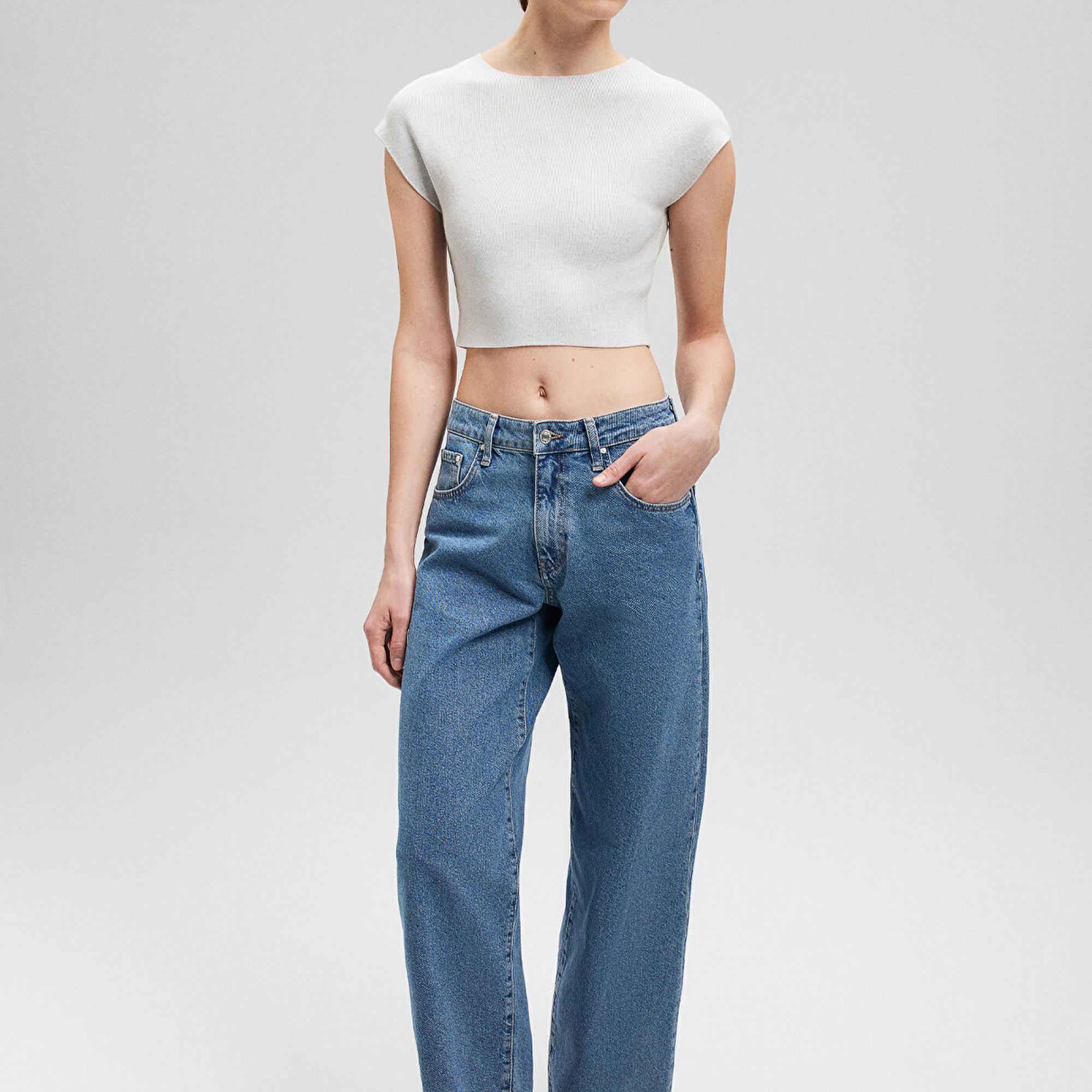 Mavi Gri Crop Triko Top 1710426-86685