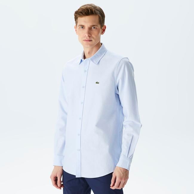  Erkek Slim Fit Mavi Gömlek