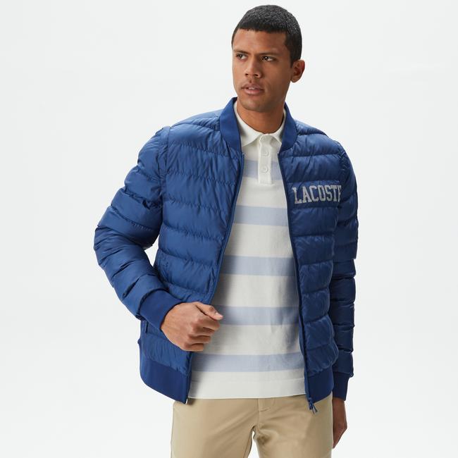  Erkek Hakim Yaka Kapitone Lacivert Mont