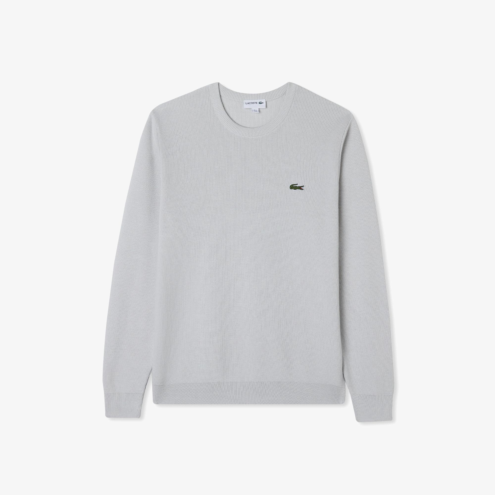 Erkek Regular Fit Bisiklet Yaka Gri Kazak