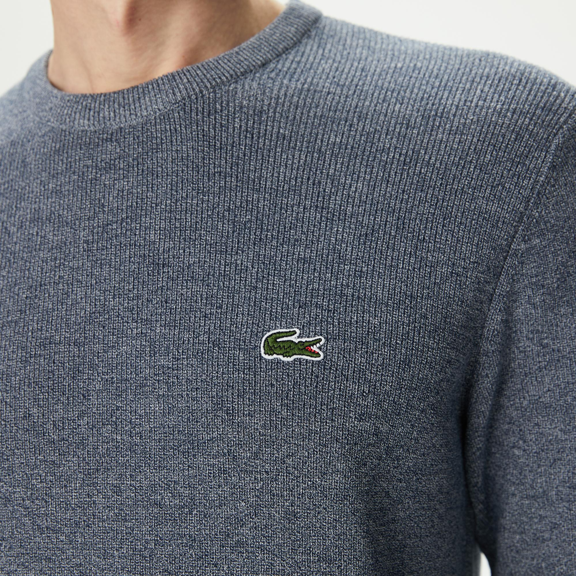 Erkek Regular Fit Bisiklet Yaka Gri Kazak